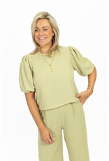 21Jewelz Losvallende blouse met pofmouw - groen