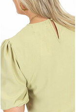 21Jewelz Losvallende blouse met pofmouw - groen