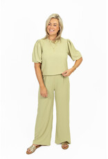21Jewelz Losvallende pantalon met elastiek band - groen