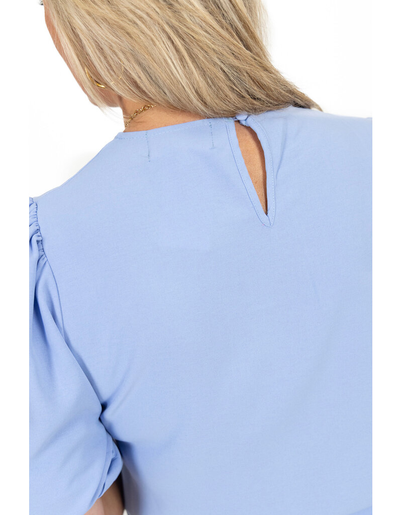 21Jewelz Losvallende blouse met pofmouw - blauw