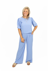 21Jewelz Losvallende pantalon met elastiek band - blauw