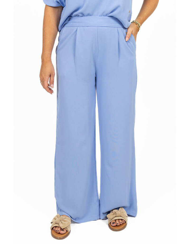 21Jewelz Losvallende pantalon met elastiek band - blauw