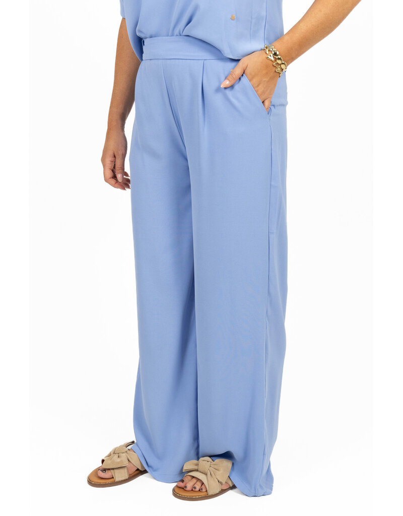 21Jewelz Losvallende pantalon met elastiek band - blauw