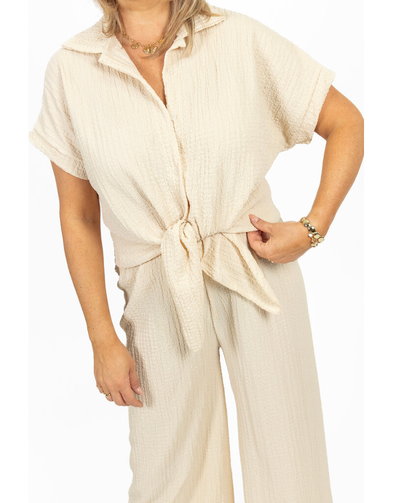 21Jewelz Losvallende co-ord set met knoopdetail - beige