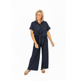 21Jewelz Losvallende co-ord set met knoopdetail - navy blauw