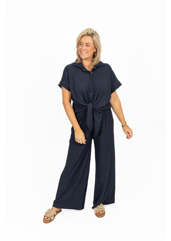 21Jewelz Losvallende co-ord set met knoopdetail - navy blauw