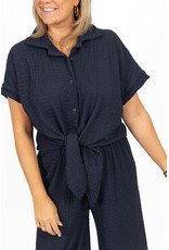 21Jewelz Losvallende co-ord set met knoopdetail - navy blauw