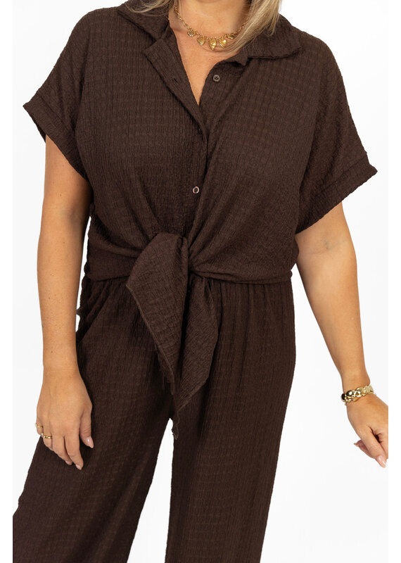 21Jewelz Losvallende co-ord set met knoopdetail - bruin