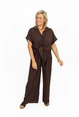 21Jewelz Losvallende co-ord set met knoopdetail - bruin