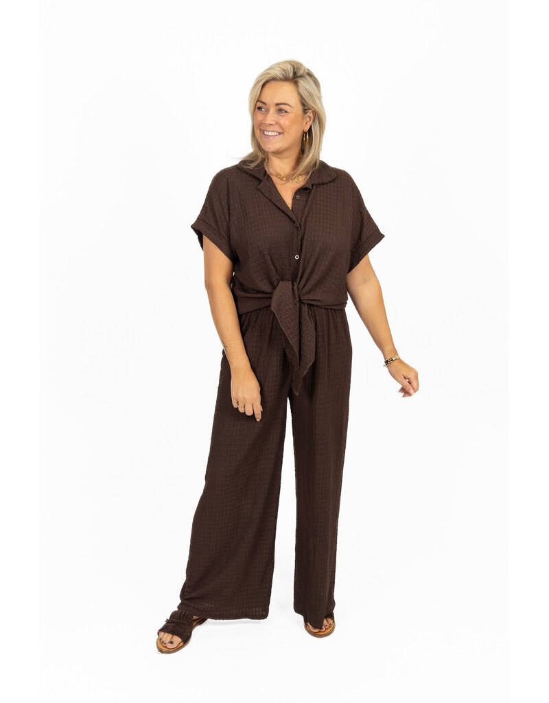 21Jewelz Losvallende co-ord set met knoopdetail - bruin