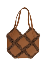 21Jewelz Shopper met rotan details - bruin