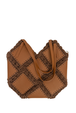 21Jewelz Shopper met rotan details - bruin