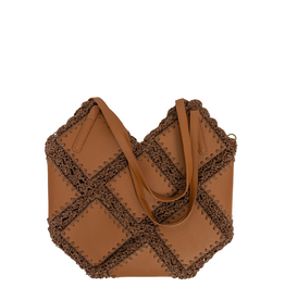 21Jewelz Shopper met rotan details - bruin