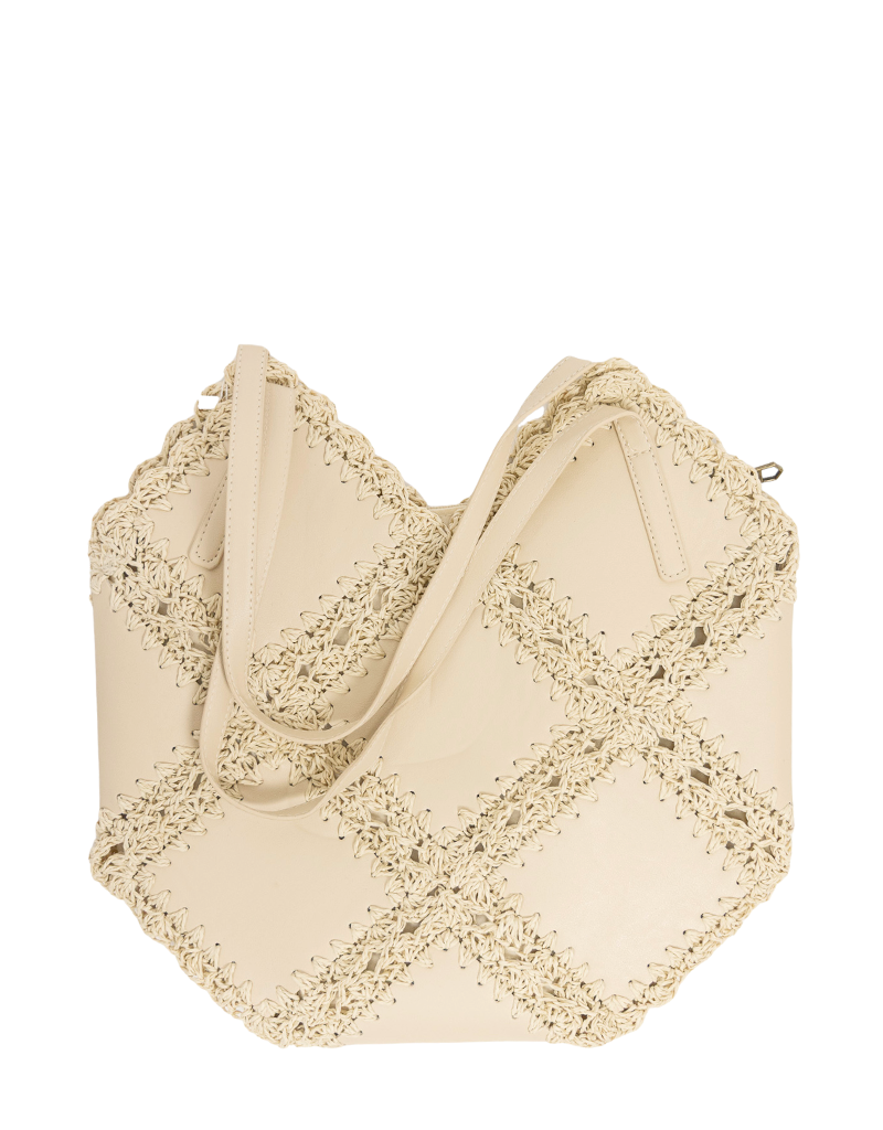 21Jewelz Shopper met rotan details - beige