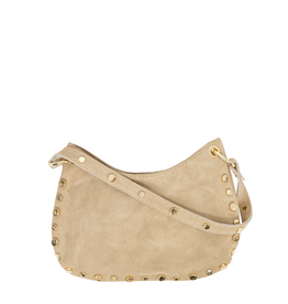 21Jewelz Schoudertas met gouden studs - suede beige