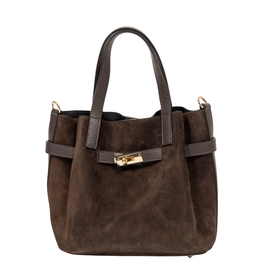 21Jewelz Midi shopper met gouden riempje - suede bruin