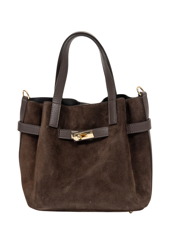 21Jewelz Midi shopper met gouden riempje - suede bruin