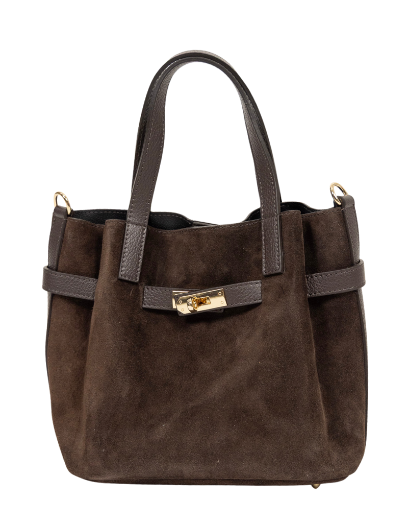 21Jewelz Midi shopper met gouden riempje - suede bruin
