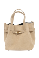 21Jewelz Midi shopper met gouden riempje - suede beige