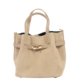 21Jewelz Midi shopper met gouden riempje - suede beige
