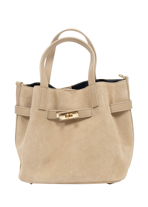 21Jewelz Midi shopper met gouden riempje - suede beige