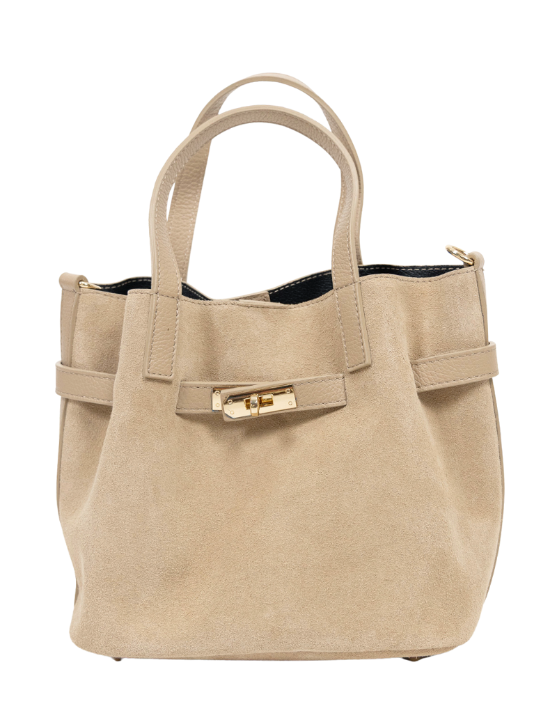 21Jewelz Midi shopper met gouden riempje - suede beige