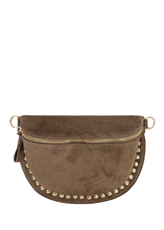 21Jewelz Crossbody tas met studs - suede taupe