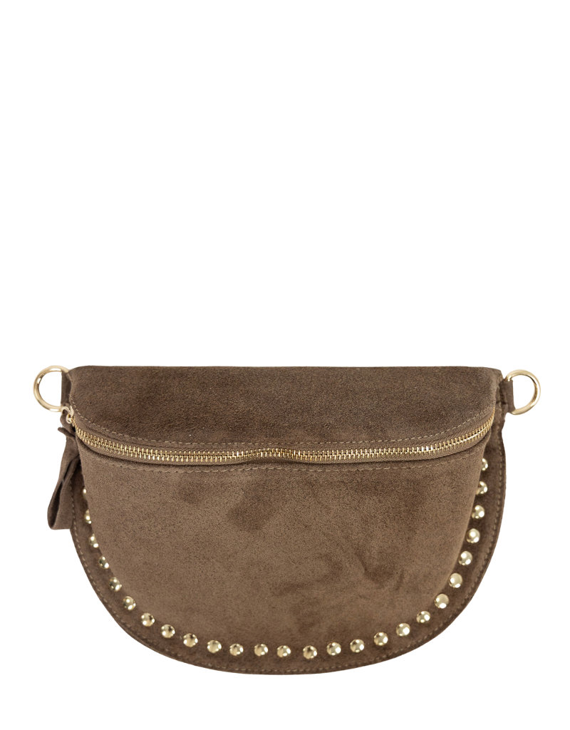 21Jewelz Crossbody tas met studs - suede taupe