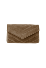 21Jewelz Tasje met gestikt patroon - suede taupe