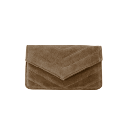 21Jewelz Tasje met gestikt patroon - suede taupe