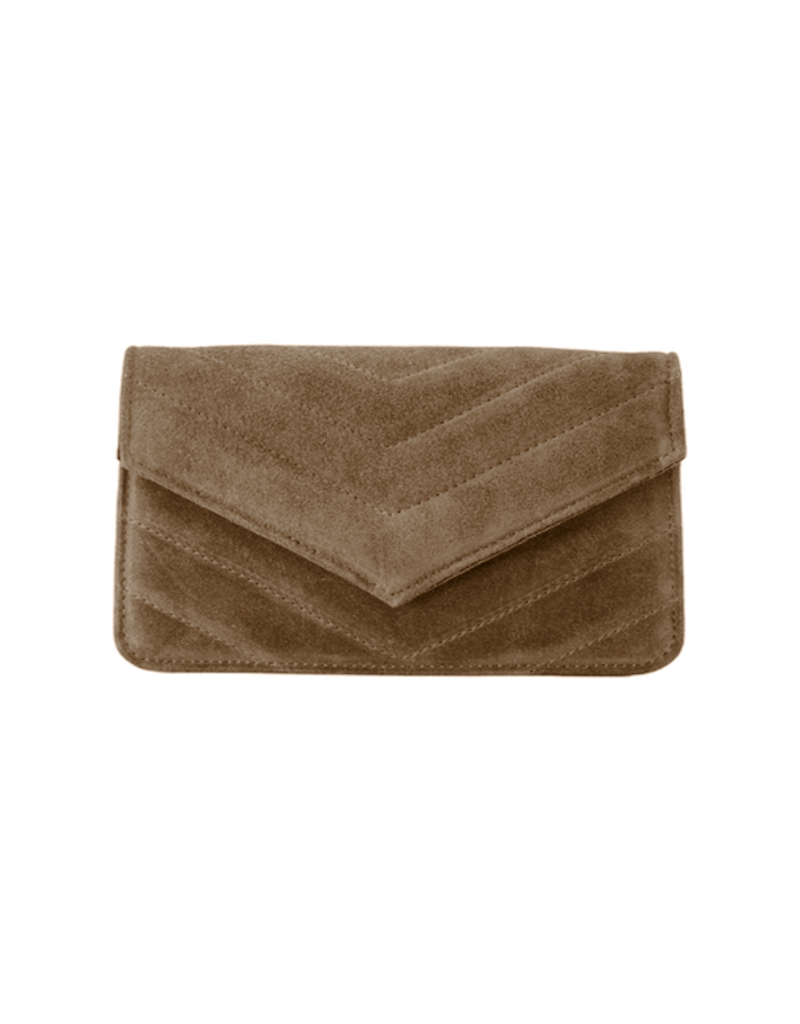 21Jewelz Tasje met gestikt patroon - suede taupe