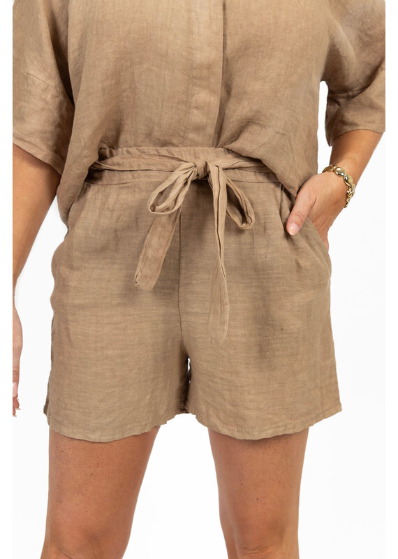 21Jewelz Linnenlook shortje - camel