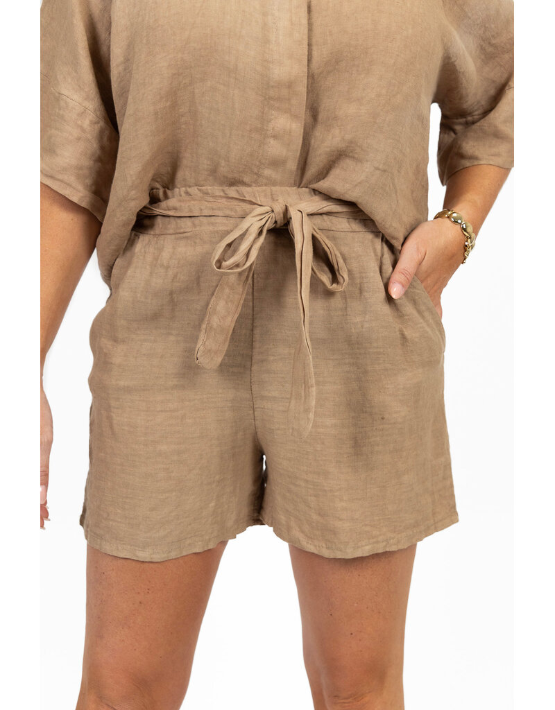 21Jewelz Linnenlook shortje - camel
