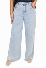21Jewelz Wide leg jeans met lichte wassing - blauw