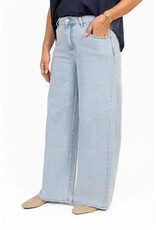 21Jewelz Wide leg jeans met lichte wassing - blauw