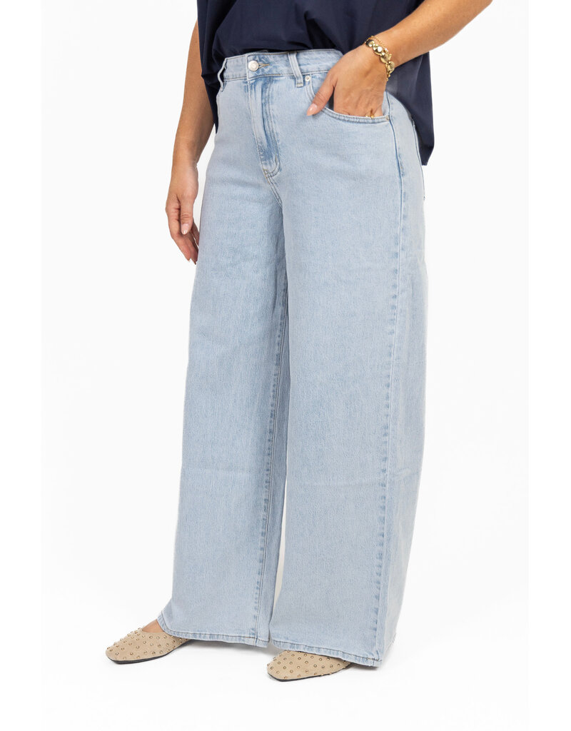 21Jewelz Wide leg jeans met lichte wassing - blauw