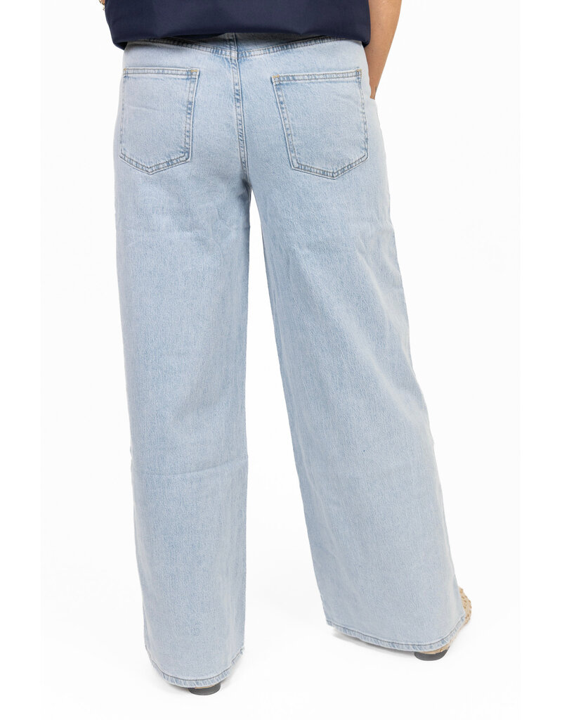 21Jewelz Wide leg jeans met lichte wassing - blauw