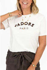 21Jewelz T-shirt J'adore Paris - wit/bruin