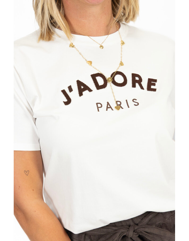 21Jewelz T-shirt J'adore Paris - wit/bruin