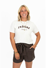 21Jewelz T-shirt J'adore Paris - wit/bruin