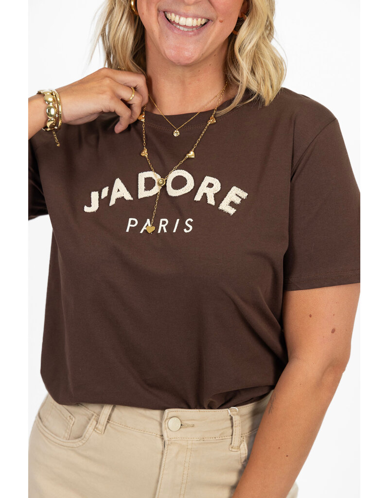 21Jewelz T-shirt J'adore Paris - bruin/beige