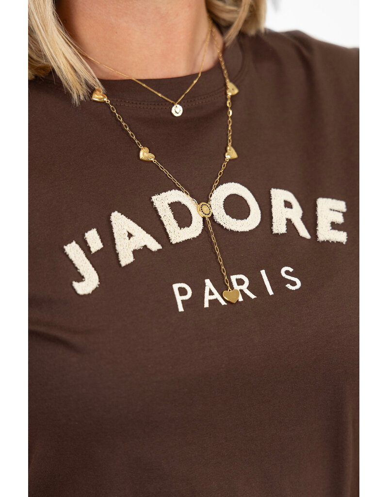 21Jewelz T-shirt J'adore Paris - bruin/beige
