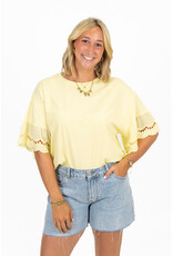 21Jewelz Shirt met kanten mouwen - geel