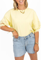 21Jewelz Shirt met kanten mouwen - geel