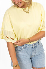 21Jewelz Shirt met kanten mouwen - geel