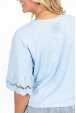 21Jewelz Shirt met kanten mouwen - licht blauw