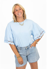 21Jewelz Shirt met kanten mouwen - licht blauw