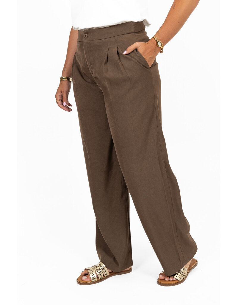 21Jewelz Pantalon met sierknopen - bruin