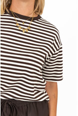 21Jewelz T-shirt met dunne strepen - bruin/wit