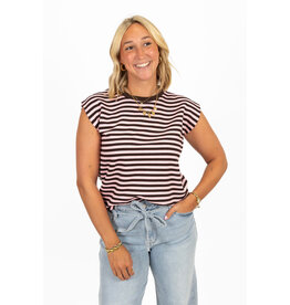 21Jewelz Mouwloos shirt gestreept - bruin/roze